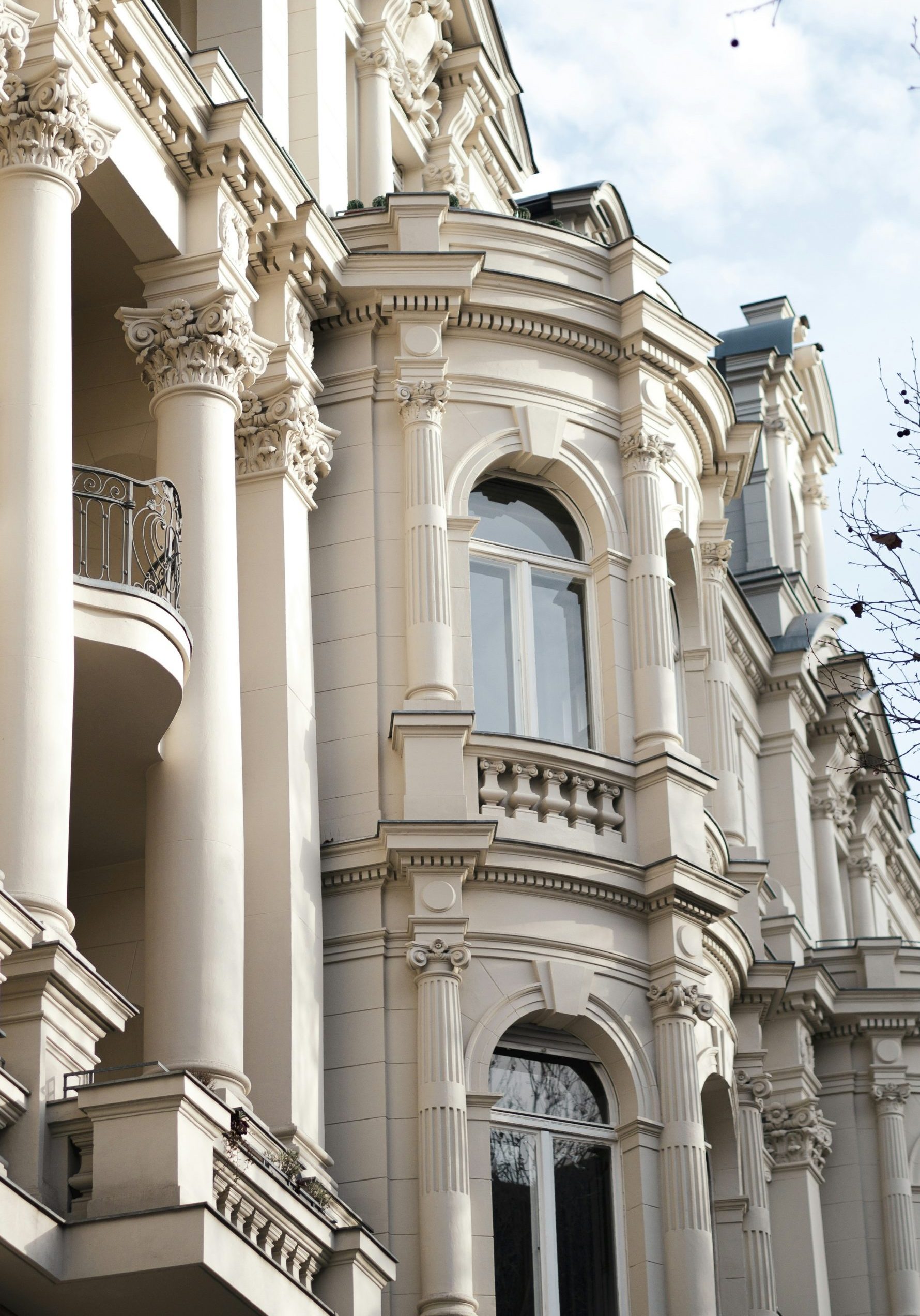 Hirstorische herrschaftliche Gebäudefront in Charlottenburg.